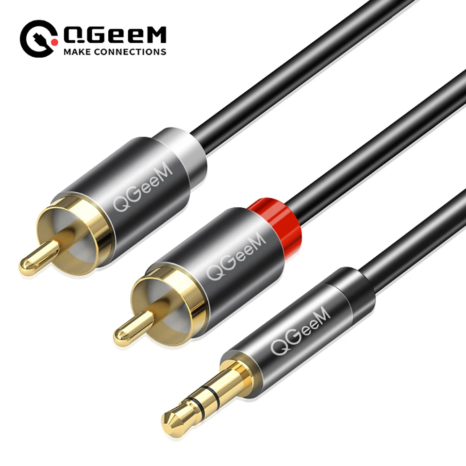 Home Cinema Hall - Cabo RCA QGeeM 2RCA para 3.5mm,