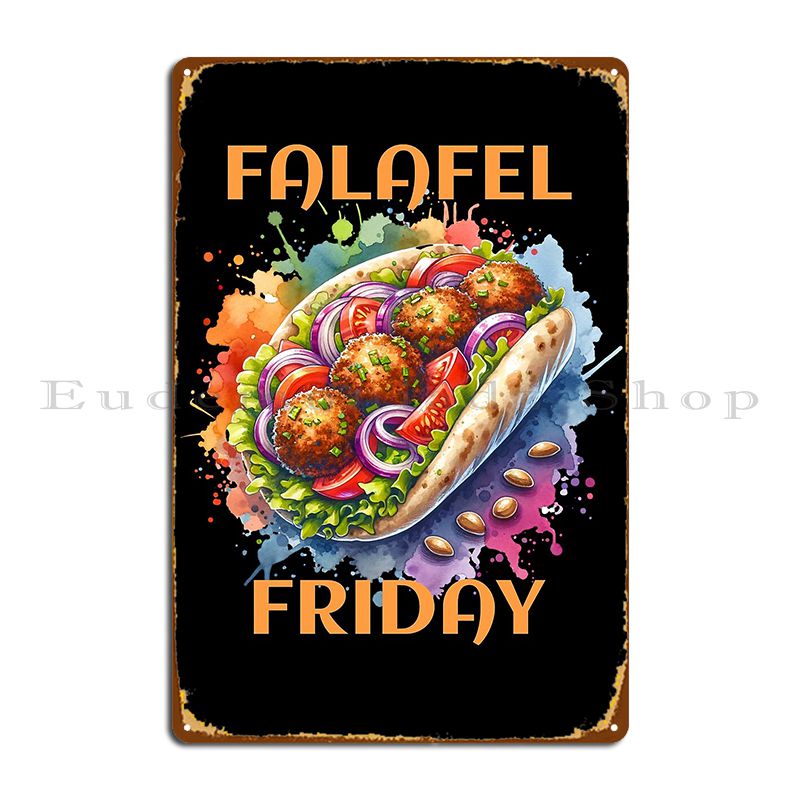 Home Cinema Wall Design - Aquarela Falafel Starbug Placa De Metal,