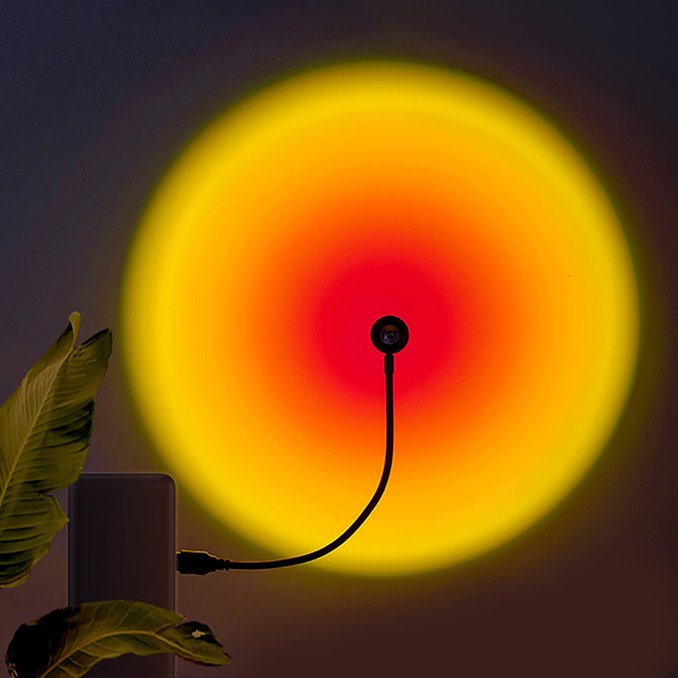 Home Cinema Led Projector - 1x usb pôr do sol lâmpada