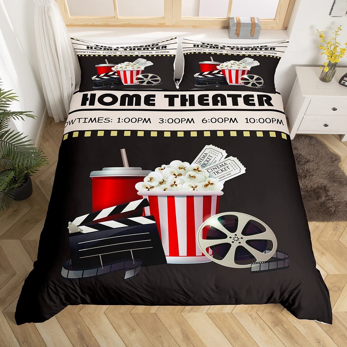 Home Cinema Tickets - Capa de Edredom Vintage com Tema
