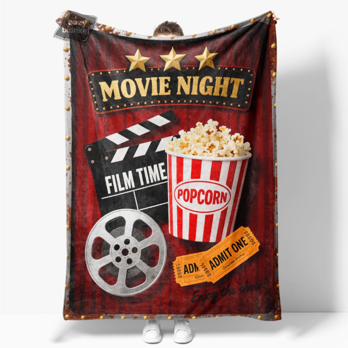 Home Cinema Tickets - Manta de Cinema Retrô para Noite