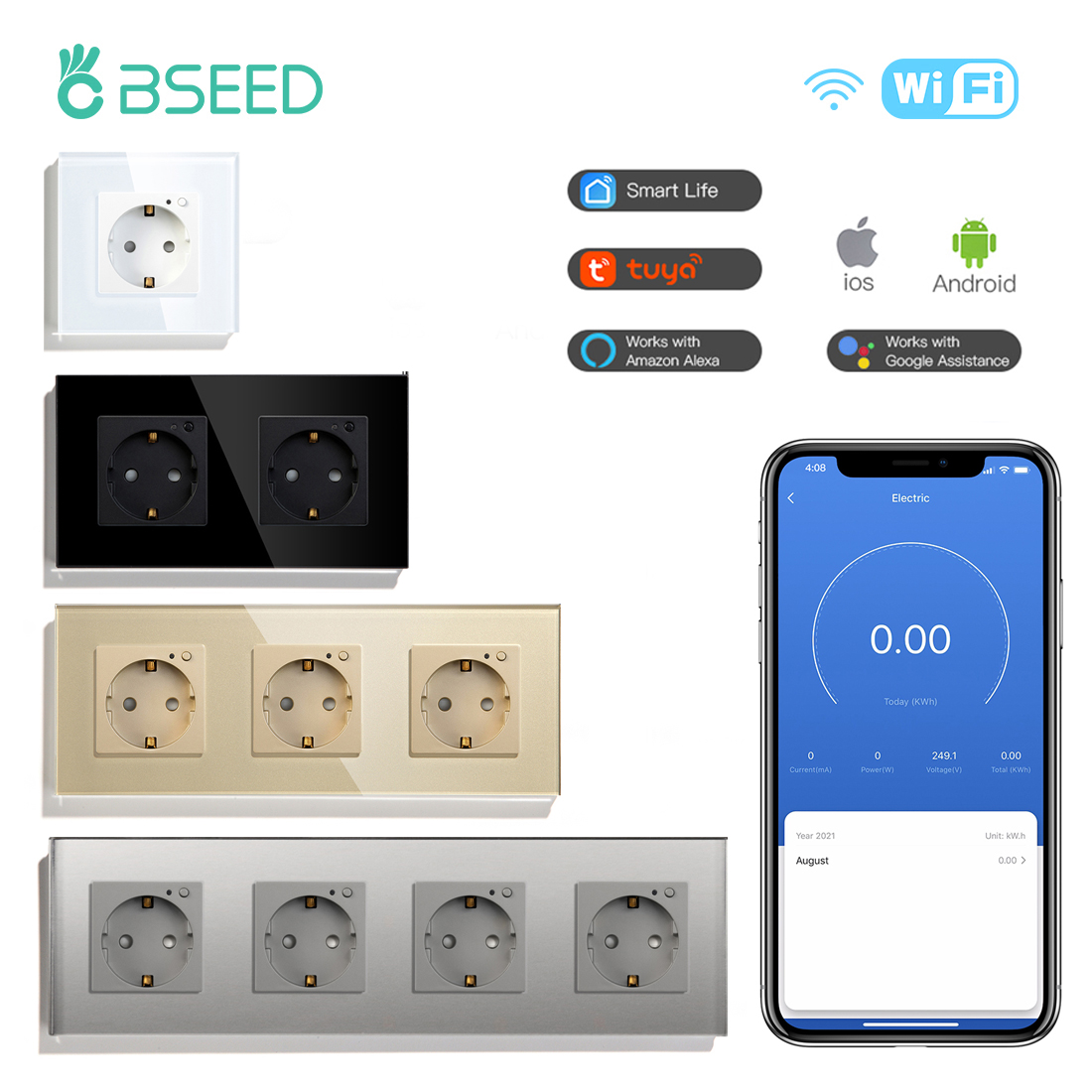 Home Cinema Alexa - Bseed ue elétrica wifi tomada de