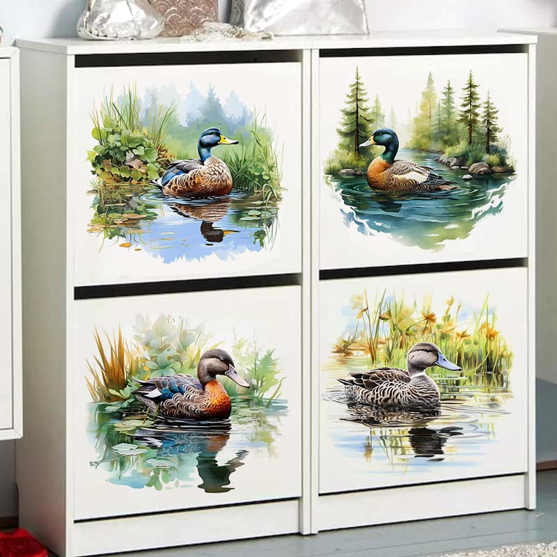 Home Cinema Wallpaper - Natação colorida Duck Wall Sticker, Banheiro