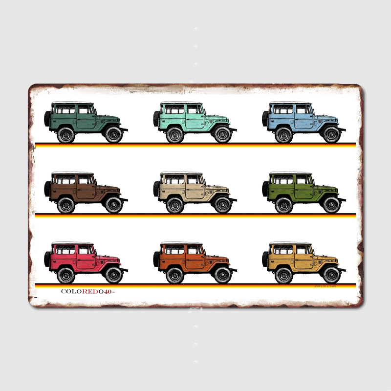Home Cinema Wall Design - Sinal de metal retro Land Cruiser