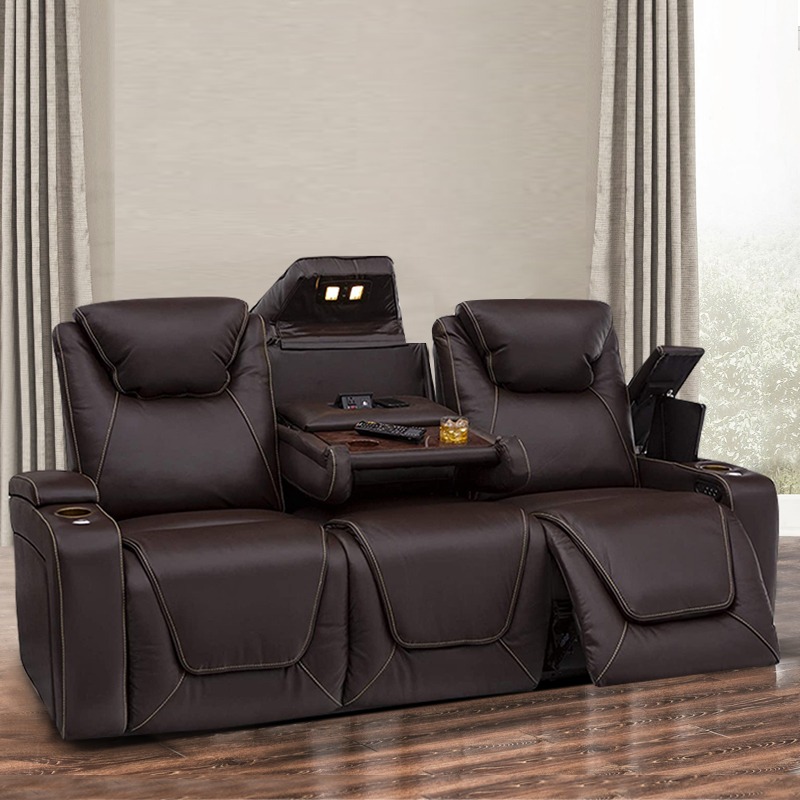Sofá Reclinável de Couro para  - Home Cinema Chairs avaliação e preço