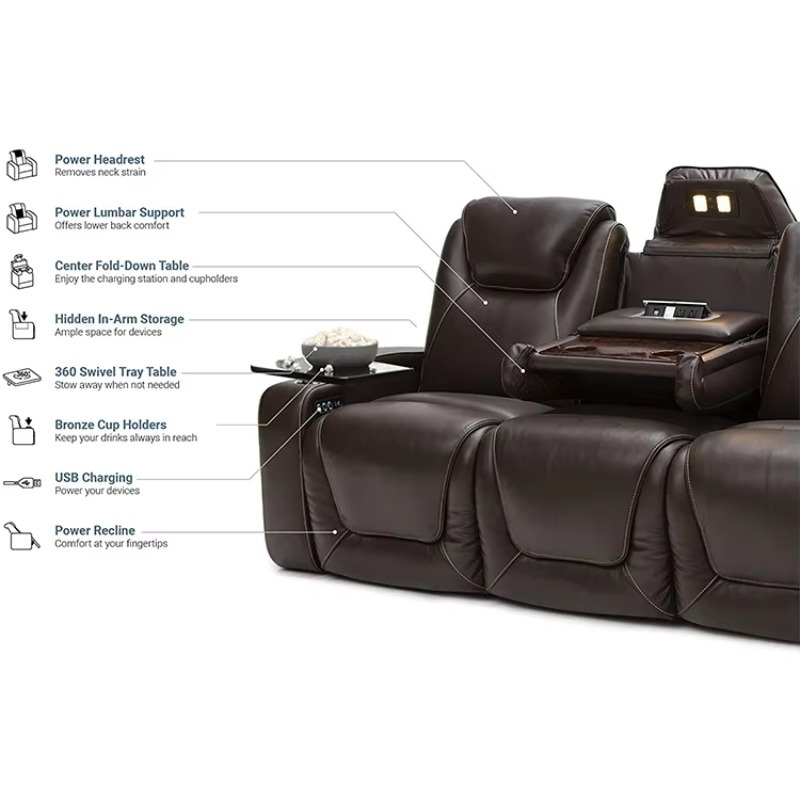 Sofá Reclinável de Couro para  - Home Cinema Chairs avaliação e preço