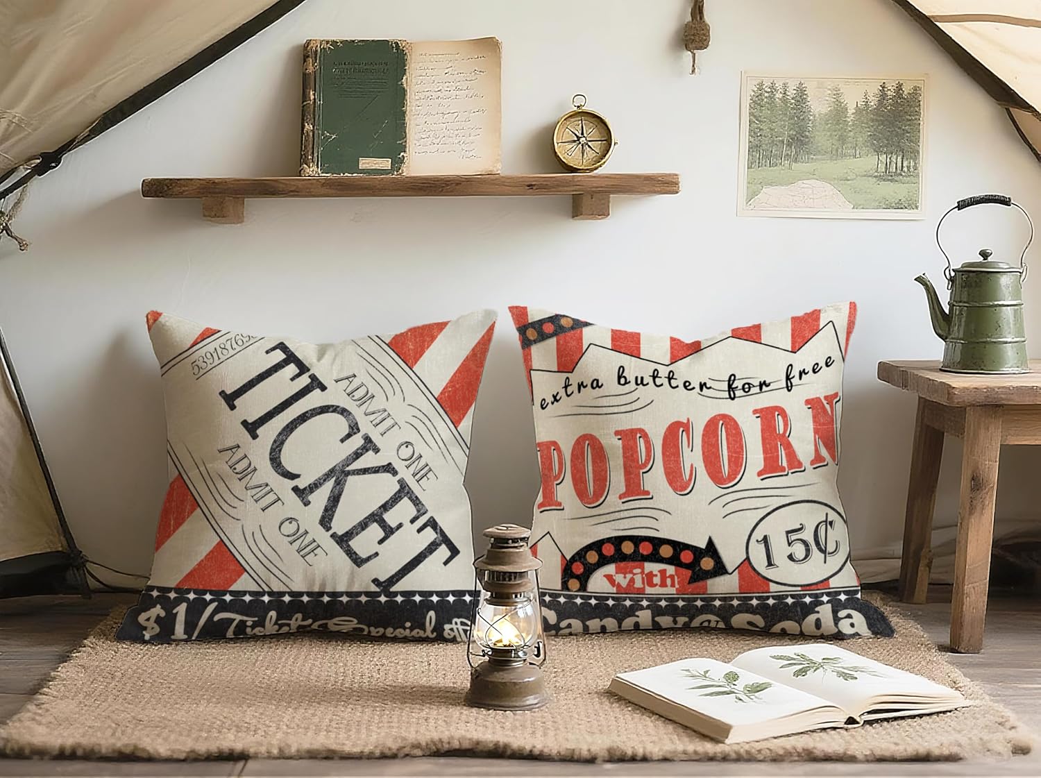 4 Peças Capas de Almofada Deco - Home Cinema Tickets avaliação e preço