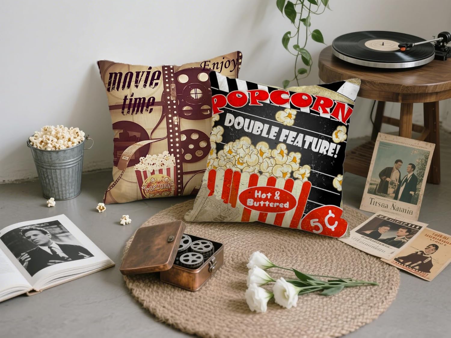 4 Peças Capas de Almofada Deco - Home Cinema Tickets avaliação e preço