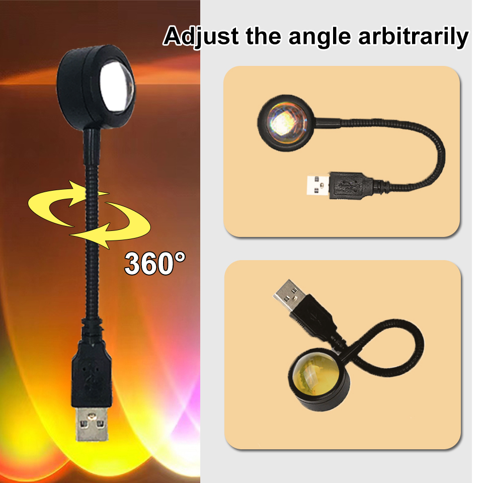 1x usb pôr do sol lâmpada led  - Home Cinema Led Projector avaliação e preço