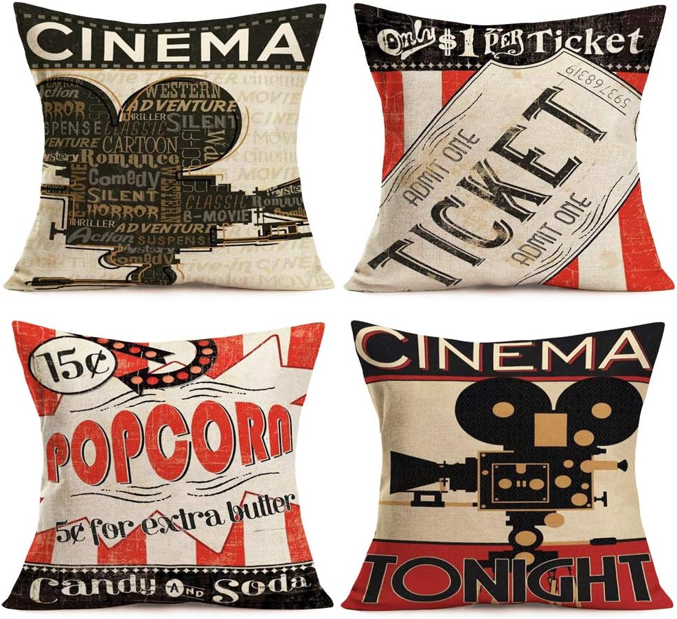 Capas de almofada decorativas  - Home Cinema Tickets avaliação e preço