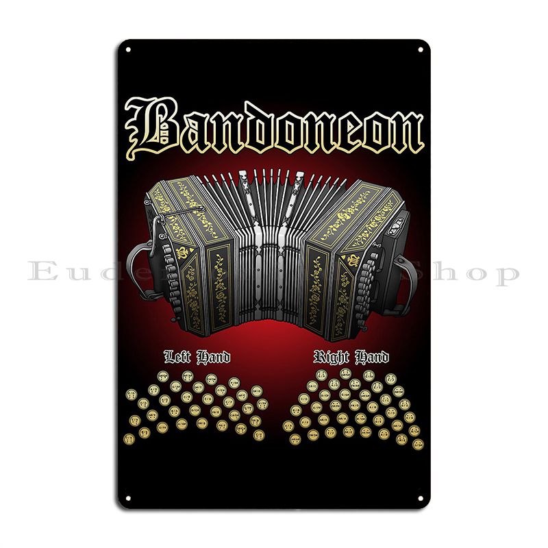 Bandoneon placa de metal carta - Home Cinema Wall Design avaliação e preço