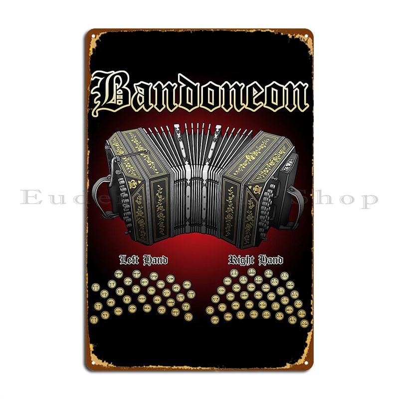 Bandoneon placa de metal carta - Home Cinema Wall Design avaliação e preço