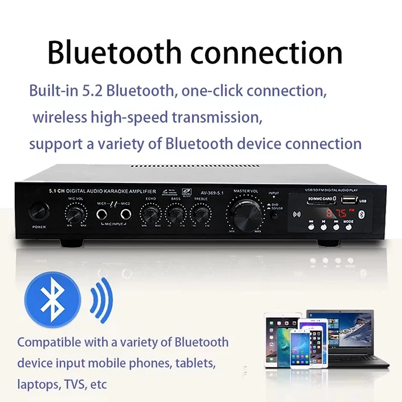 AV-369BT Bluetooth 5.1 Amplifi - Home Cinema Hall avaliação e preço